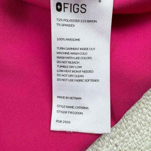 Figs Catarina One Pocket Scrub Top Women's Small Ultra Rose Pink PO#2926 FW1000N - Picture 12 of 12